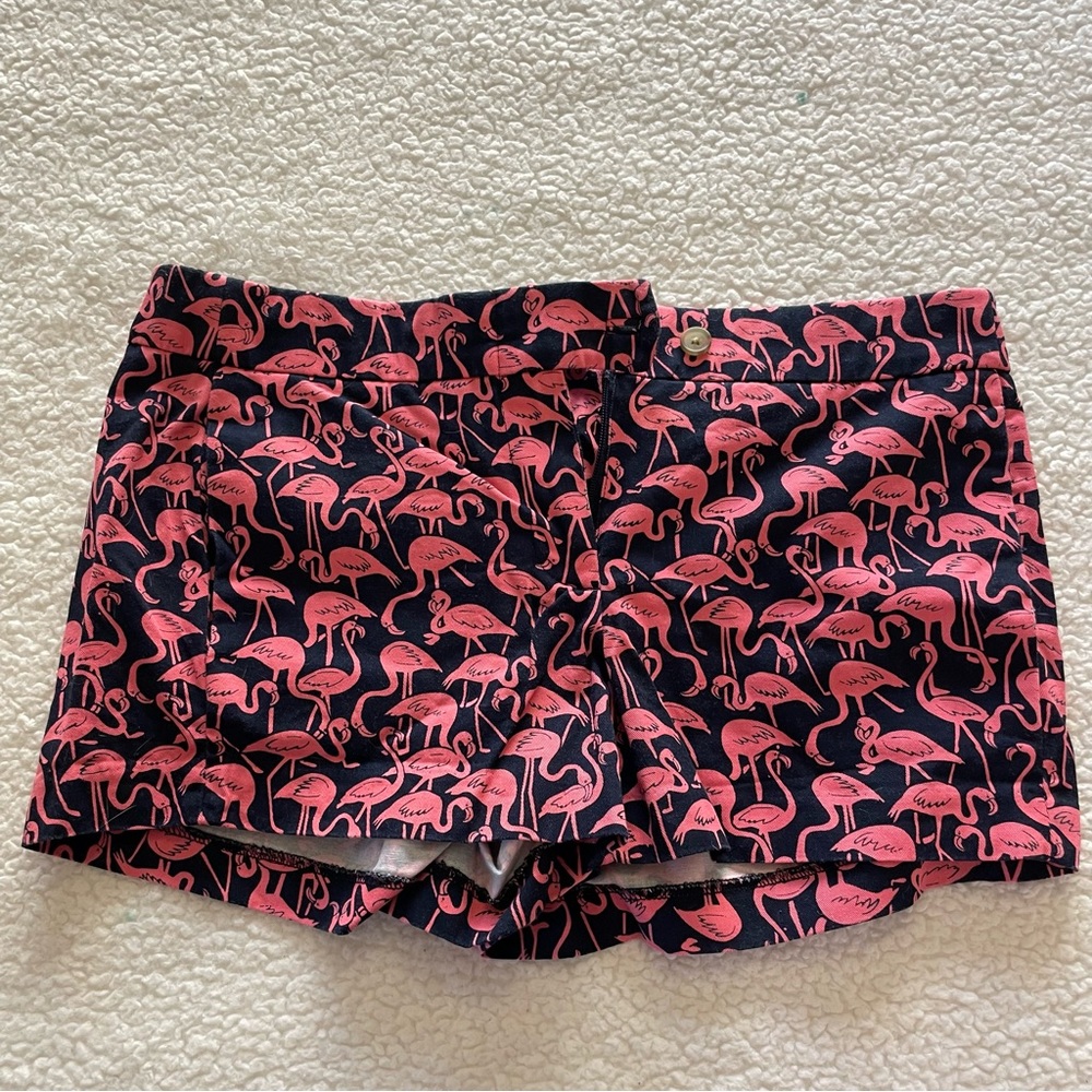 J CREW CHINO NAVY PINK FLAMINGO SHORTS